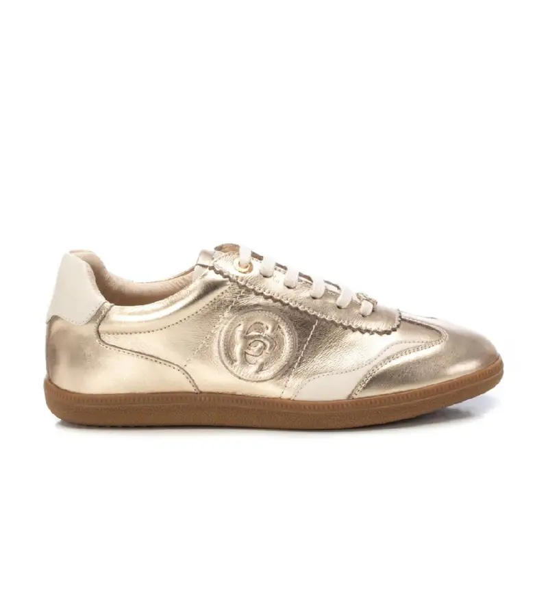 per donna 16206009-ORO Sneakers in pelle 162060 oro (37), Basso, Stringhe, Casual