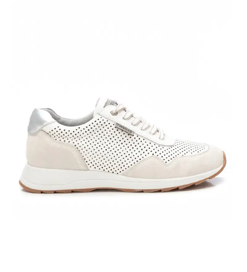 per donna. 16215101-BLANCO Sneakers in pelle 162151 bianche (37), Bianco, Basso, Stringhe, Casual