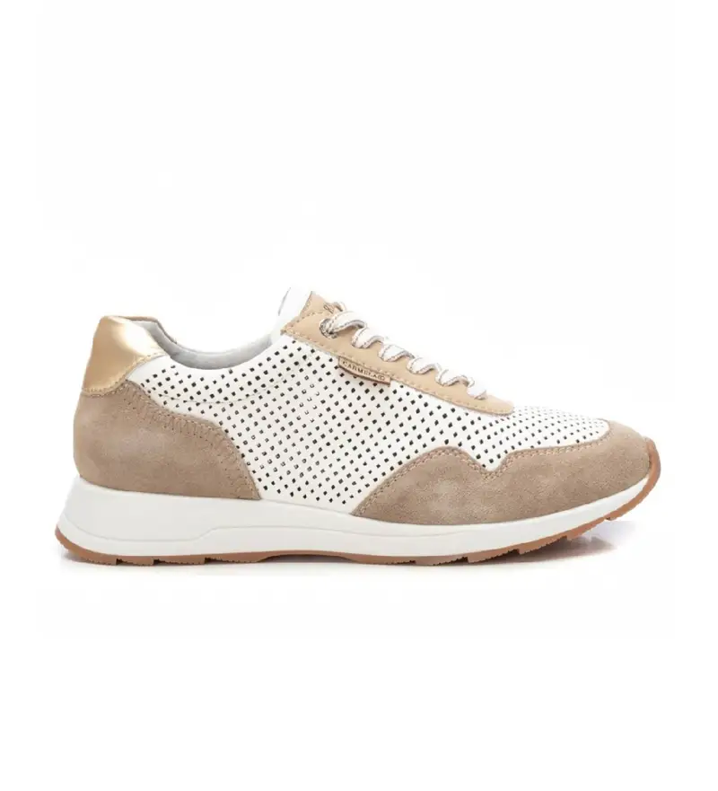 per donna 16215102-BEIGE Sneakers in pelle 162151 beige (37), Basso, Stringhe, Casual