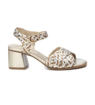 per donna 16219201-ORO Sandali in pelle 162192 oro (37), 3 a 5cm, Fibbia, Casual, Da sera