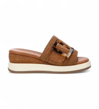 per donna 16222802-CAMEL Sandali 162228 marrone (37), Tessuto, 5 a 8cm, Nessuno, Casual