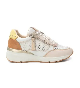 per donna 16228102-HIELO Sneakers in pelle 162281 bianche (36), Bianco, Basso, Stringhe, Cerniera, Casual