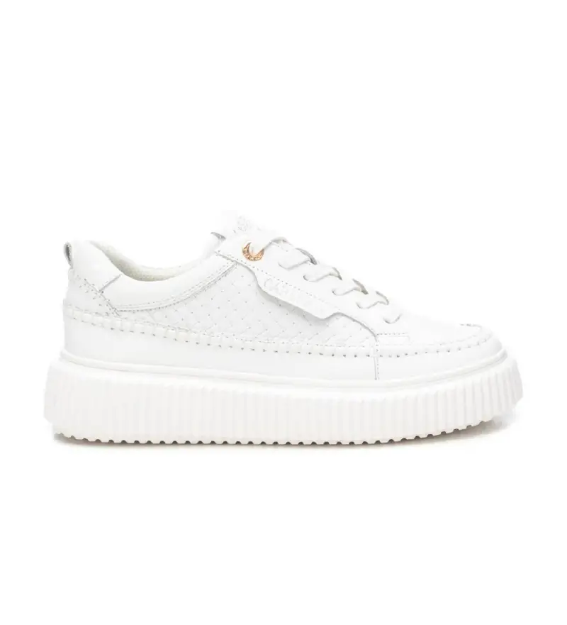 per donna 16229602-BLANCO Sneakers in pelle 162296 bianche (41), Bianco, Basso, Stringhe, Casual
