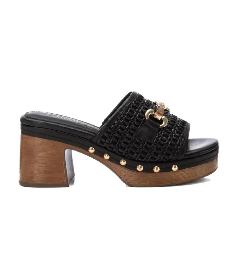 per donna 16233403-NEGRO Zoccoli con tacco alto 162334 neri (37), Nero, 5 a 8cm, Nessuno, Casual