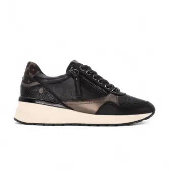 per donna 16244203-NEGRO Sneakers in pelle 162442 nere (35), Nero, 3 a 5cm, Cerniera, Casual
