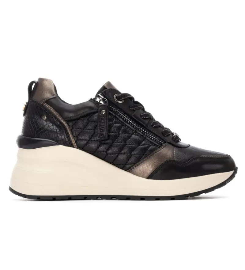 per donna. 16244601-NEGRO Sneakers in pelle 162446 nere (37), Nero, 3 a 5cm, Stringhe, Casual