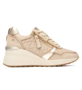 per donna 16244603-BEIGE Sneakers in pelle 162446 beige (39), 3 a 5cm, Stringhe, Casual