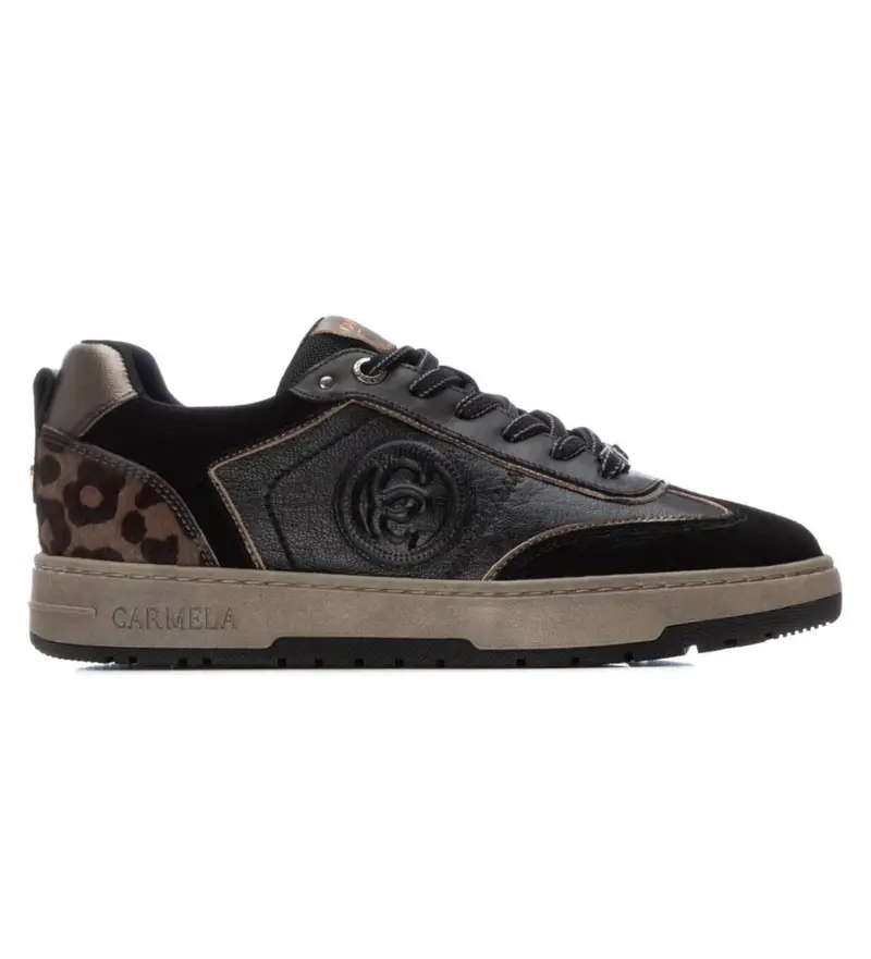per donna. 16250401-NEGRO Sneakers in pelle 162504 nere (36), Nero, Basso, Stringhe, Casual