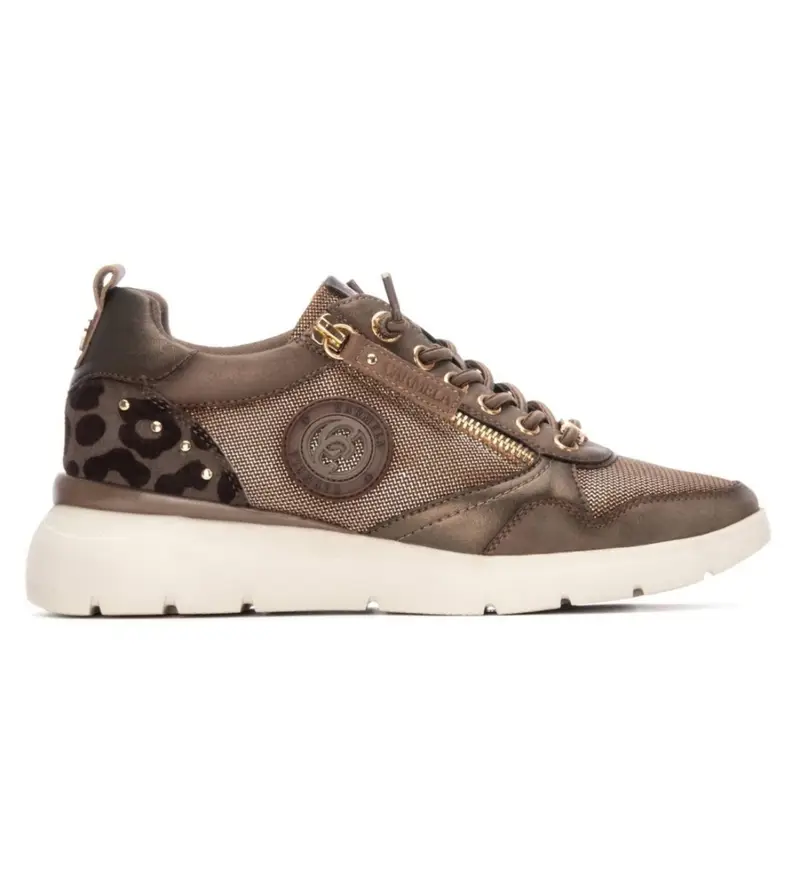 per donna 16251302-TAUPE Sneakers in pelle 162513 marrone (37), Basso, Stringhe, Casual