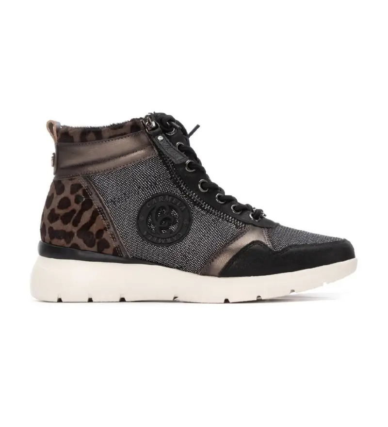 per donna. 16251401-NEGRO Sneakers in pelle 162514 nere (37), Nero, 1 a 3 cm, Cerniera, Casual