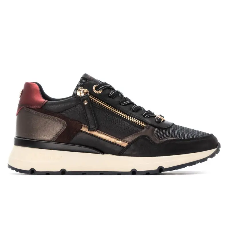 per donna. 16251702-NEGRO Sneakers in pelle 162517 nere (36), Nero, Basso, Stringhe, Casual