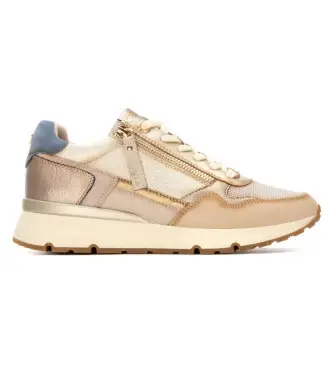 per donna 16251703-BEIGE Sneakers in pelle marrone 162517 (37), Basso, Cerniera, Casual