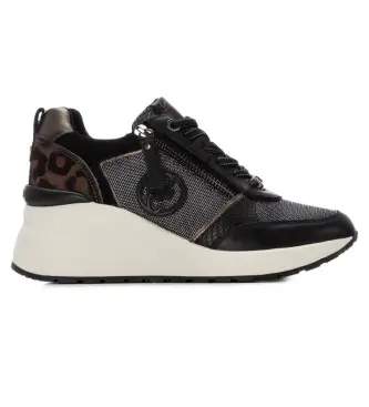 per donna 16252101-NEGRO Sneakers in pelle 162521 nere (36), Nero, 3 a 5cm, Stringhe, Casual