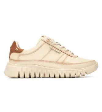 per donna 16252503-BEIGE Sneakers in pelle 162525 beige (37), Basso, Stringhe, Casual