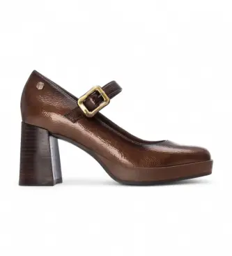 per donna 16253501-TAUPE Scarpe 162535 marrone (36), 5 a 8cm, Fibbia, Casual, Classico, Pelle verniciata