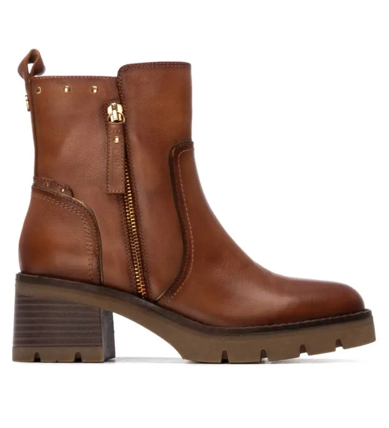 per donna 16257203-CAMEL Stivaletti in pelle 162572 marrone (36), 1 a 3 cm, Cerniera, Casual