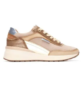 per donna 16265202-BEIGE Sneakers in pelle 162652 beige (36), 3 a 5cm, Stringhe, Casual
