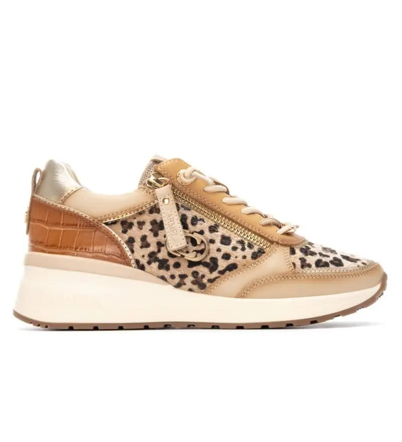 per donna 16265301-BEIGE Sneakers in pelle 162653 marrone (37), 3 a 5cm, Stringhe, Casual