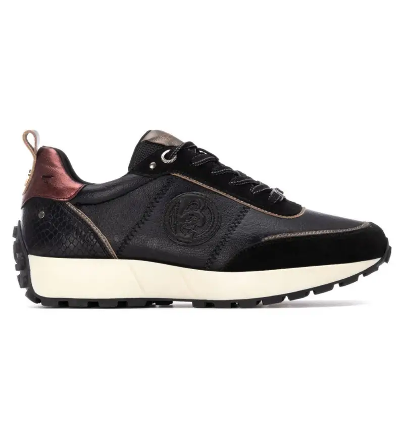 per donna. 16269903-NEGRO Sneakers in pelle 162699 nere (36), Nero, Basso, Stringhe, Casual