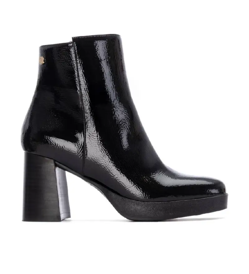 per donna. 16271902-NEGRO Stivaletti 162719 neri (37), Nero, 3 a 5cm, Cerniera, Casual, Pelle verniciata