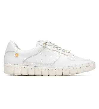 per donna 16310207-BLANCO Sneakers in pelle 163102 bianche (37), Bianco, Basso, Stringhe, Casual