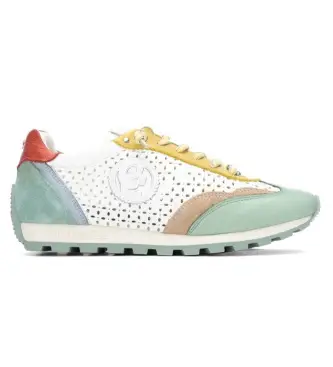 per donna 16311304-AQUA Sneakers in pelle multicolore 163113 (37), Basso, Stringhe, Casual