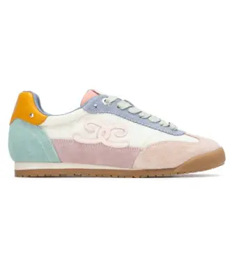 per donna 16311909-NUDE Sneakers in pelle multicolore 163119 (37), Basso, Crosta, Stringhe, Casual