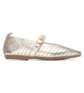 per donna 16314204-ORO Ballerine in pelle dorata 163142 (37), Basso, Fibbia, Casual