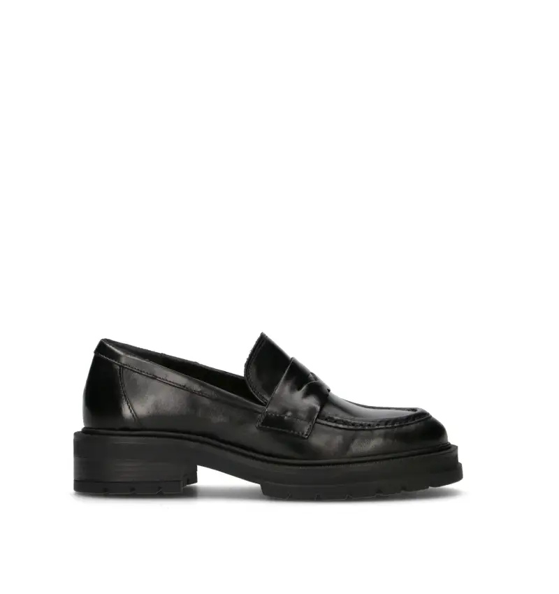 Mocassino donna nero in pelle Vario