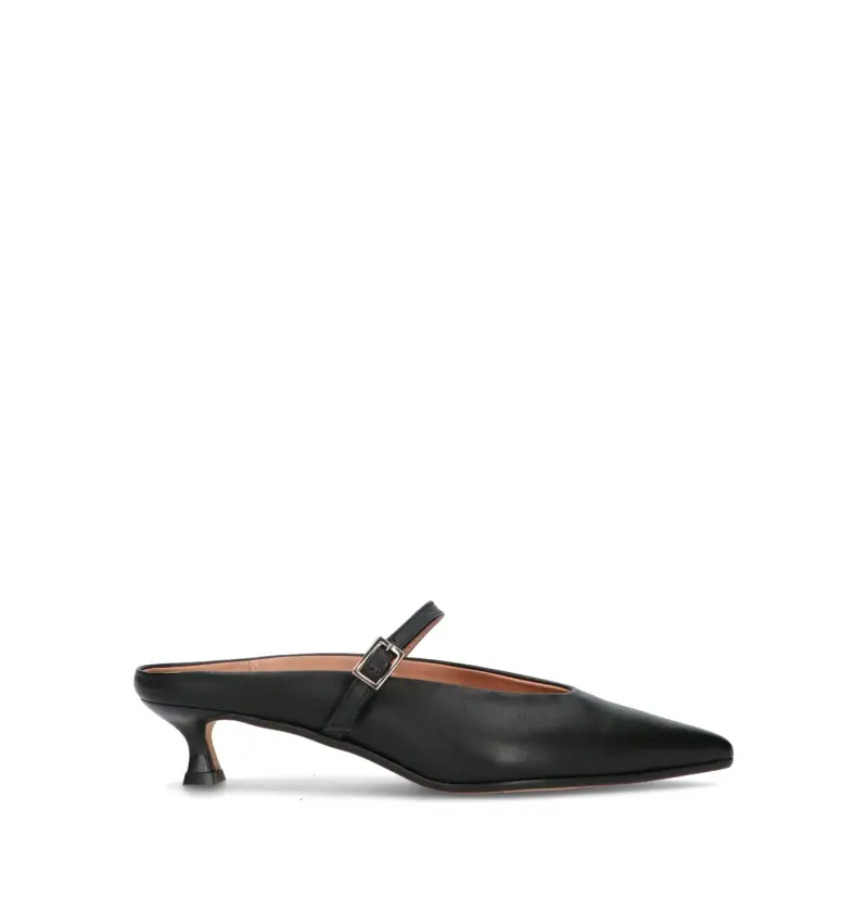 Sabot donna nero in pelle Vario