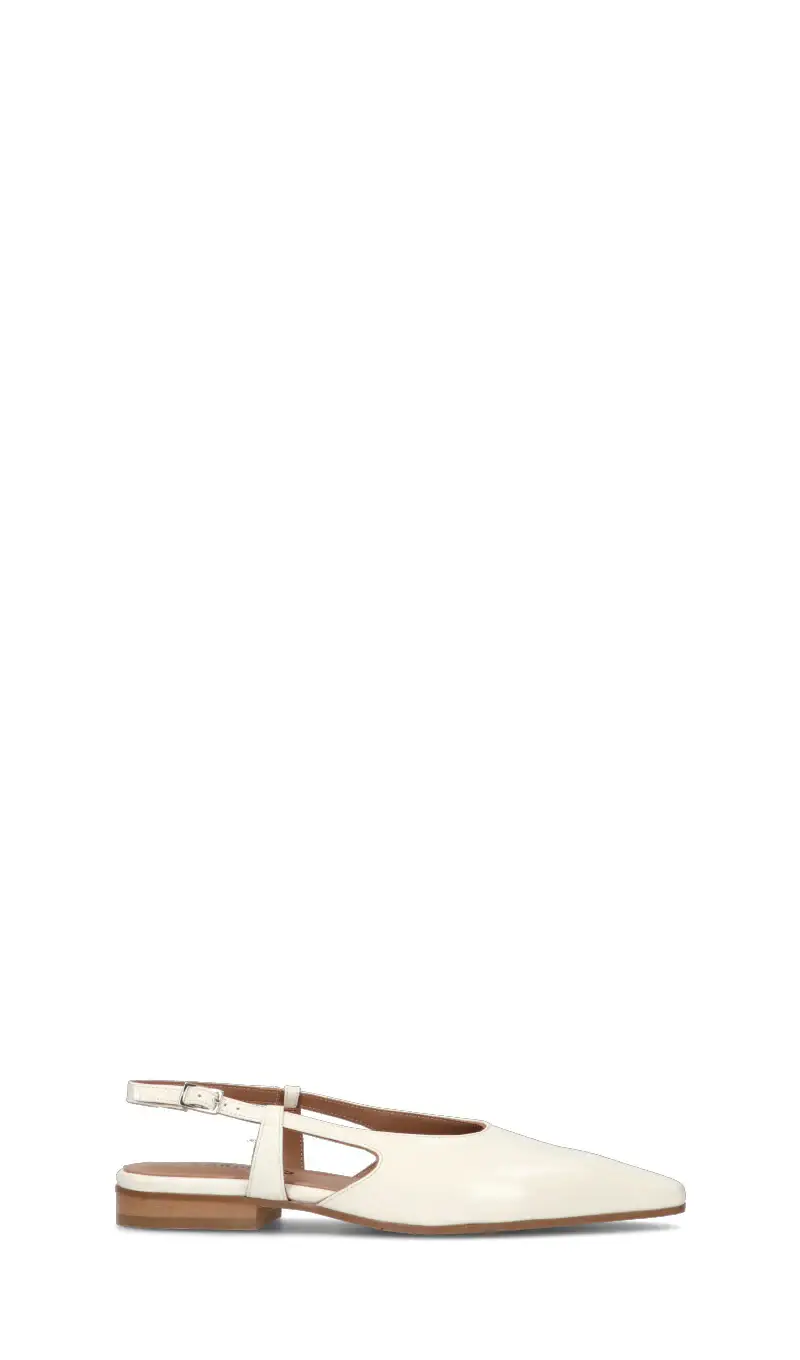 Slingback donna bianca in pelle Vario