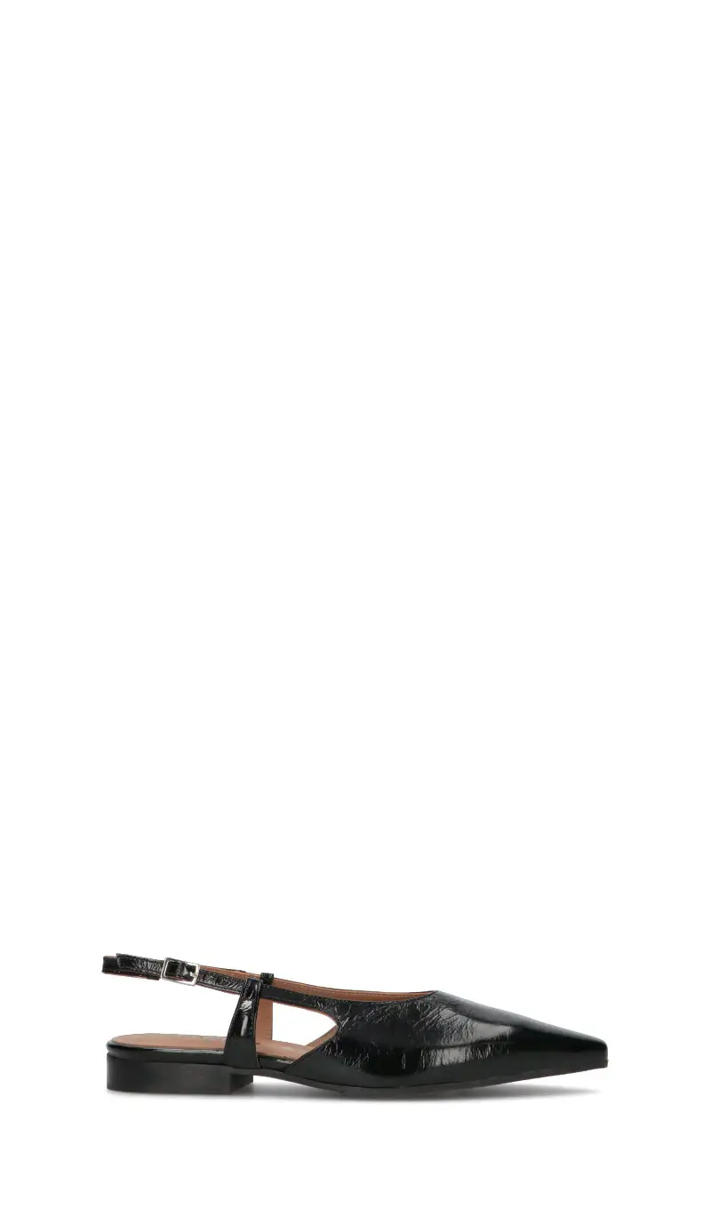 Slingback donna nera in pelle Vario