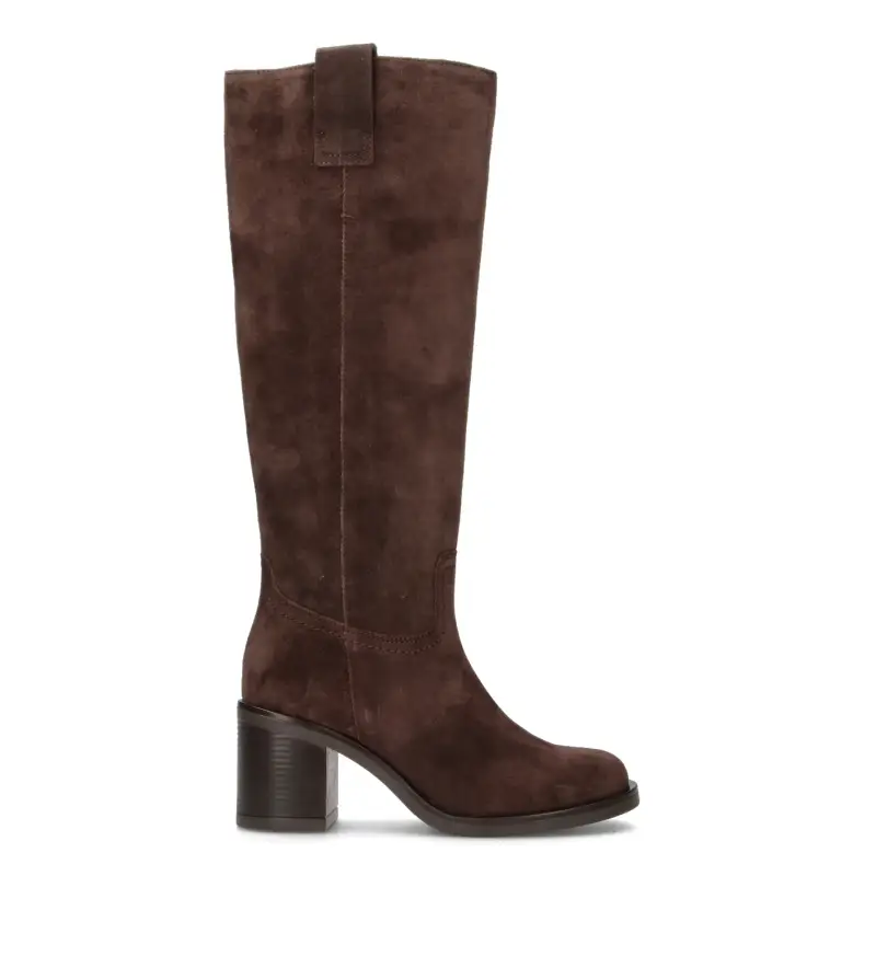 Stivale donna marrone in suede Vario