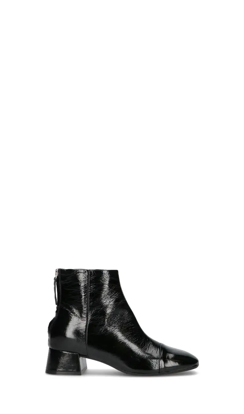 Tronchetto donna nero in pelle verniciata Vario