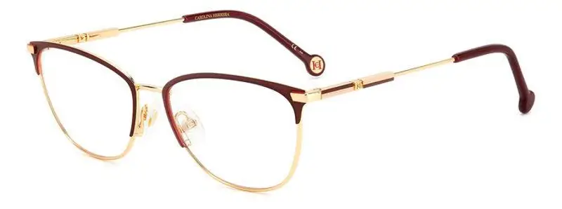 Carolina Herrera Donna HER 0161 NOA Montature da vista Acciaio Oro/Bordeaux  Cat Eye
