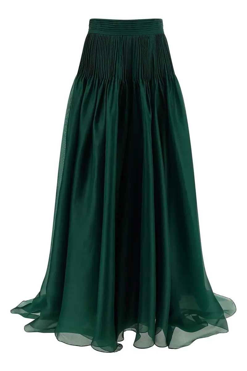 Gonna 'Pintucked Organza' Verde