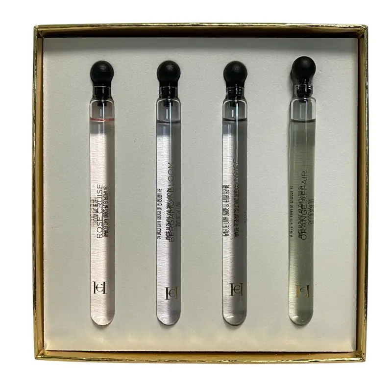 Set Carolina Herrera Eau de Parfum Orange Affair 4 ml + Eau de Parfum da donna Bergamot Bloom 4 ml + Eau de Parfum da donna Vetiver Paradise 4 ml + E