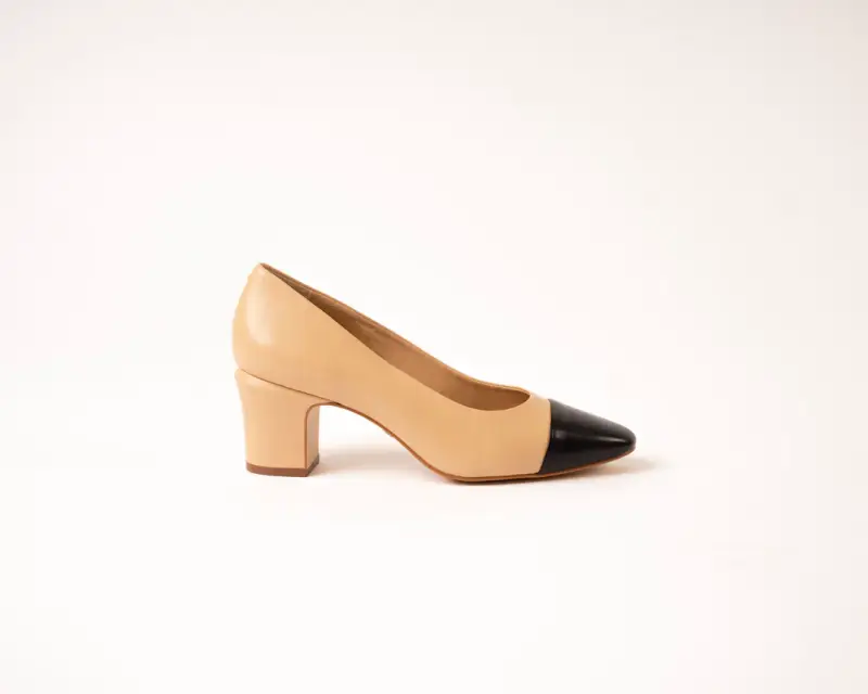 Decollette Bicolore Beige miniatura 3