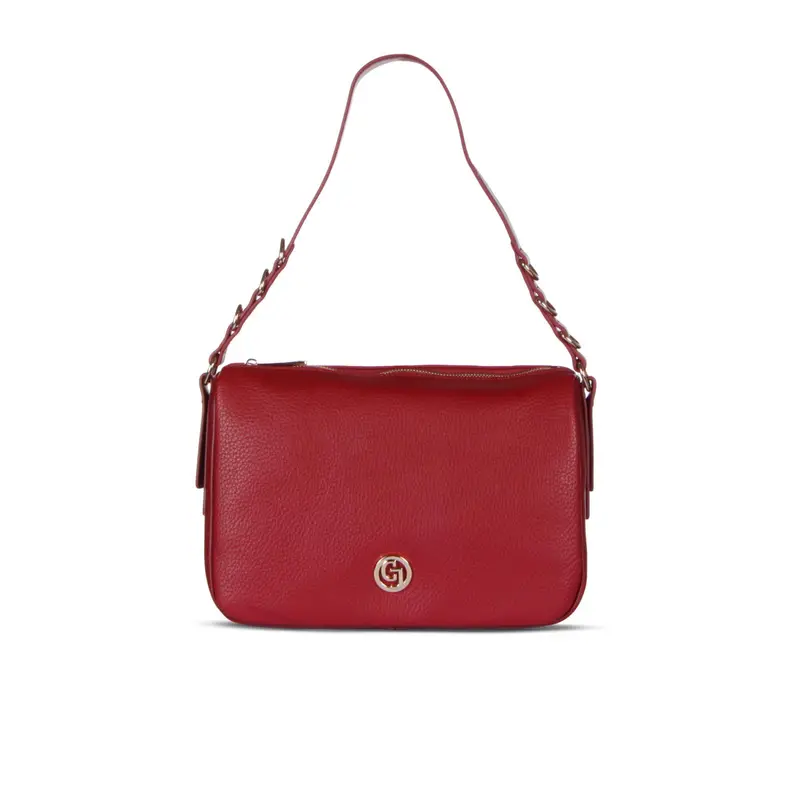 Borsa rossa a spalla con logo