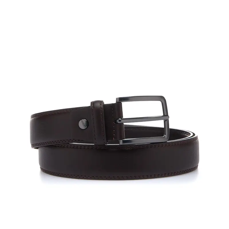 Cintura marrone con fibbia squadrata