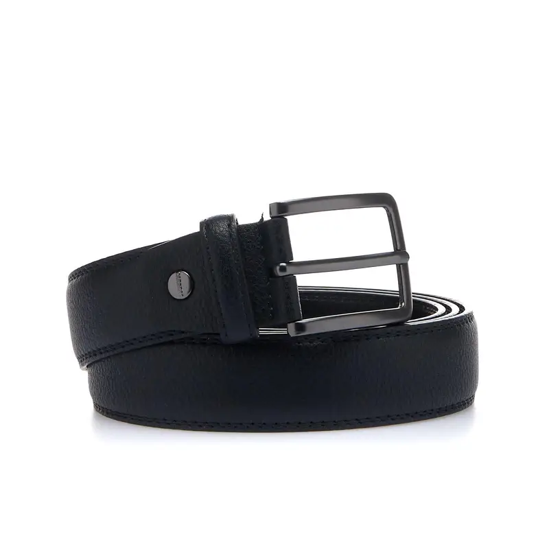 Cintura nera con logo e cuciture