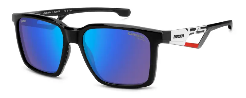 Uomo Carrera Ducati CARDUC 065/S 80S/Z0 Occhiali da sole Polyamide Nero Blu Squadrata Normale Multistrato