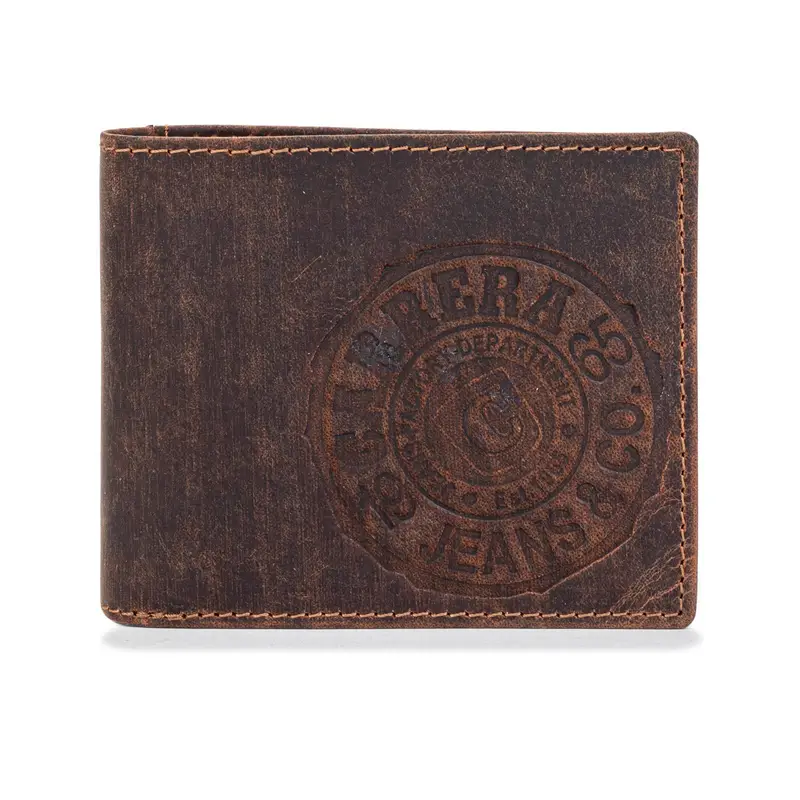 Portafoglio marrone da uomo con stemma logo