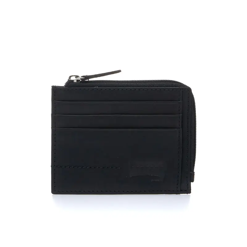 Portafoglio nero con tasca con zip