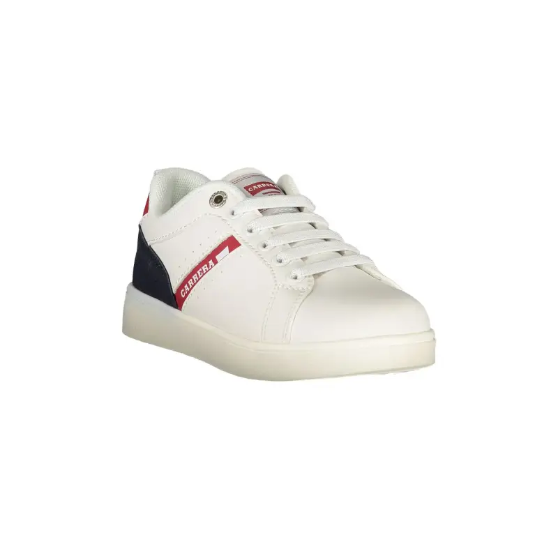 Scarpe Sneakers Bambino Bianche con Lacci Elastici e Logo / Bianco miniatura 2