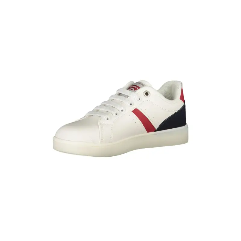 Scarpe Sneakers Bambino Bianche con Lacci Elastici e Logo / Bianco miniatura 3