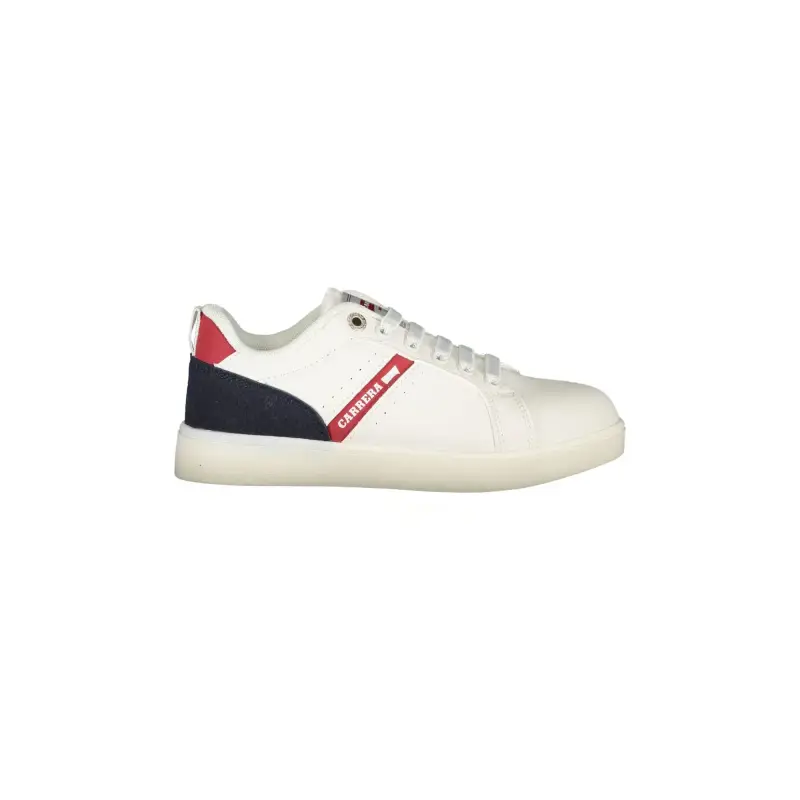 Scarpe Sneakers Bambino Bianche con Lacci Elastici e Logo / Bianco