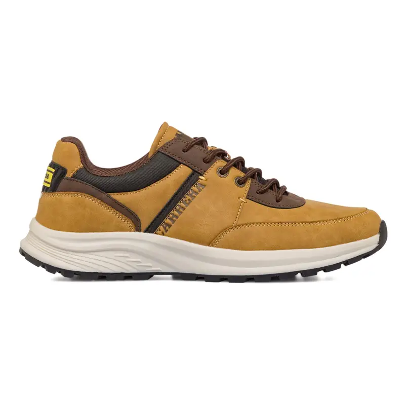 Sneakers beige da uomo con logo laterale