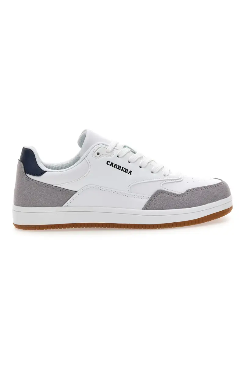 Sneakers bianche e grigie con dettagli blu Carrera CAM237041042 [BIANCO]
