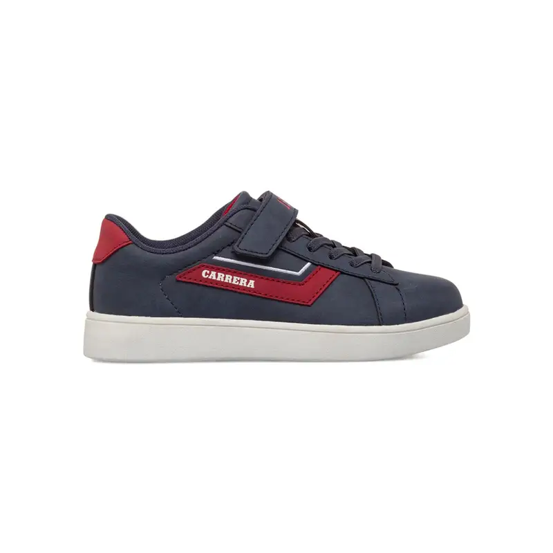 Sneakers blu da bambino con velcro e logo laterale